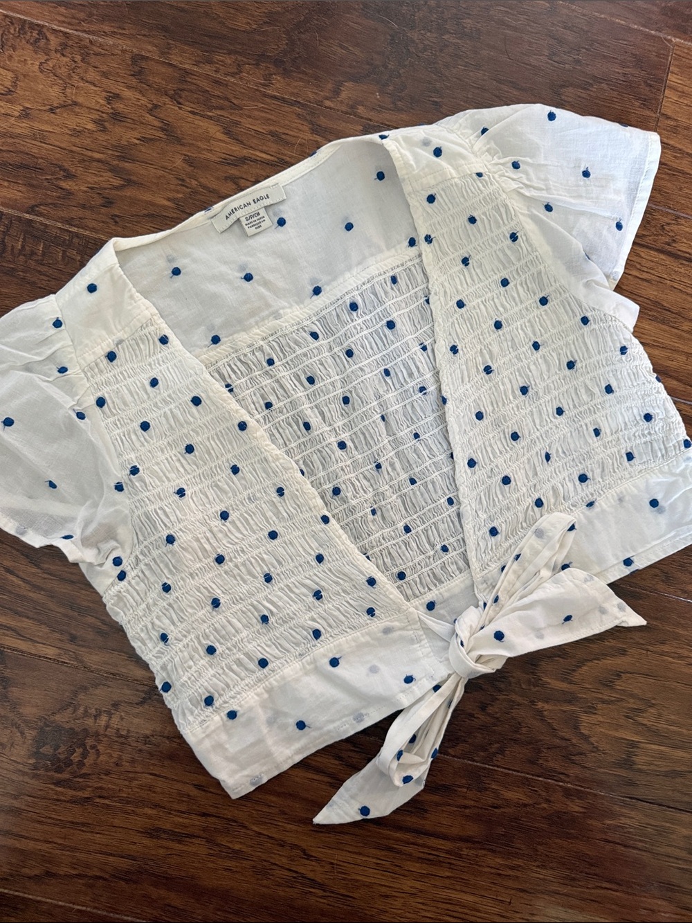 American Eagle Outfitters Crop Tie Front Top